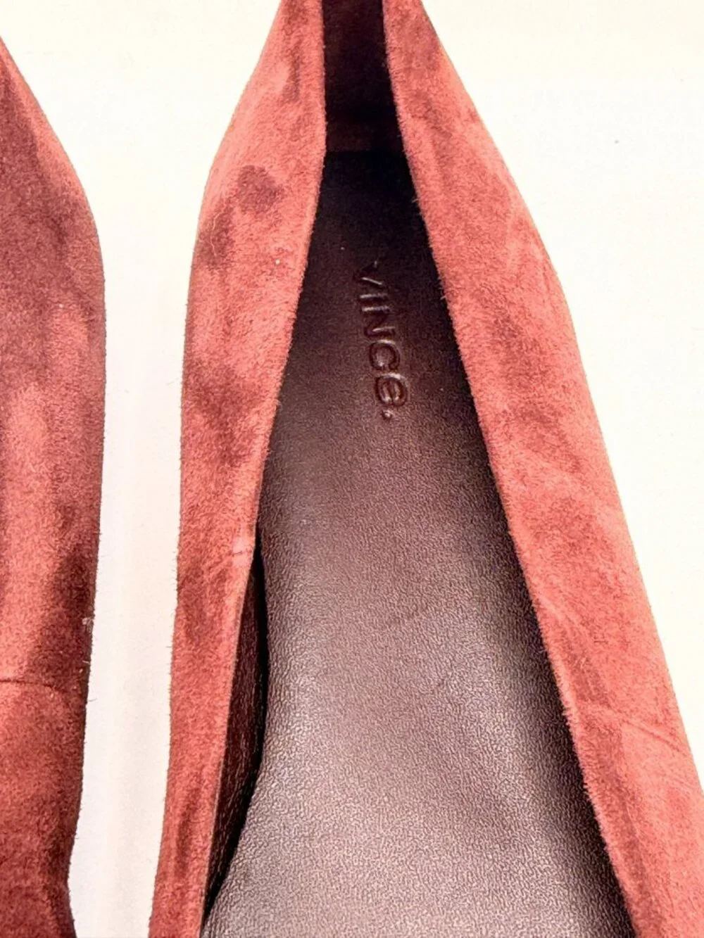 Vince Women Brodi  Burgundy Leather Flat Sz 8.5 M